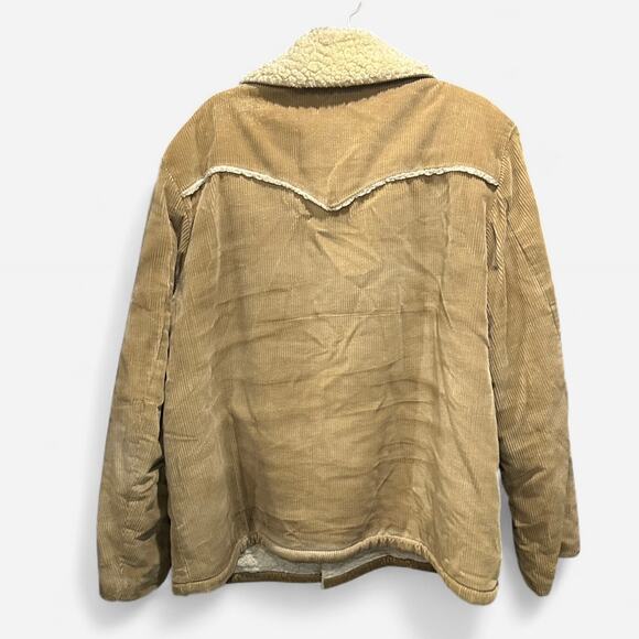 Vintage Marlboro Man Corduroy Trucker Coat Lined With Shearling Boho Chic - Picture 3 of 8